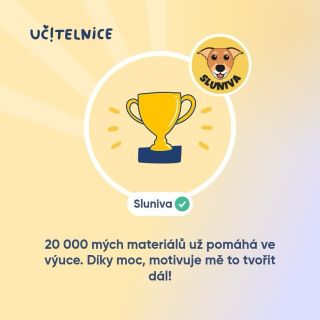 🥳 20 000 ! Moje materiály už našly cestu do tisíců tříd a domácností. Jsem neskutečně vděčná za vaši podporu – motivuje mě...